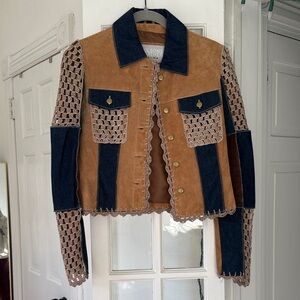 Wilsons Leather Brown and Blue Women's Jean Jacket